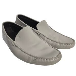 Tod's Gommino Gray Driving Shoes Loafer Soft Leather 10 Taupe Moccasins Italy